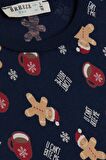 BREEZE GİRLS & BOYS Erkek Bebek Pijama Takımı Kurabiye Desenli 9 Ay-3 Yaş, Lacivert