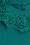 Breeze Kız Bebek Sweatshirt Güpürlü Arkası Düğmeli 9 Ay-3 Yaş, Yeşil