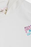 BREEZE Kız Çocuk Sweatshirt Kanguru Cepli Yazı Baskılı Güpürlü 3-8 Yaş, Ekru