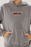 Breeze Girls & Boys Erkek Çocuk Sweatshirt Yazı Baskılı Armalı Kanguru Cepli 8-14 Yaş, Koyu Gri Melanj