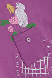 Breeze Kız Çocuk Sweatshirt Cepli Çiçek Baskılı 1-4 Yaş, Eflatun