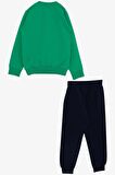 BREEZE GİRLS & BOYS Erkek Çocuk Eşofman Takım Gözlüklü Sevimli Köpekcik Nakış Baskılı 1-4 Yaş, Yeşil
