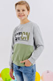 Breeze Girls & Boys Erkek Çocuk Sweatshirt Yazı Baskılı 8-12 Yaş, Açık Gri Melanj