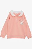 BREEZE Kız Çocuk Sweatshirt Tavşan Nakışlı Düğmeli 2-6 Yaş, Somon
