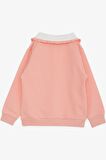 BREEZE Kız Çocuk Sweatshirt Tavşan Nakışlı Düğmeli 2-6 Yaş, Somon