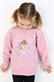 Breeze Kız Çocuk Sweatshirt Havalı Kız Baskılı 1.5-5 Yaş, Gülkurusu
