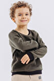 Breeze Girls & Boys Erkek Çocuk Sweatshirt Basic 2-5 Yaş, Haki Yeşil