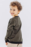 Breeze Girls & Boys Erkek Çocuk Sweatshirt Basic 2-5 Yaş, Haki Yeşil