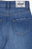 Breeze Kız Çocuk Jean Pantolon Cepli Düğmeli 9-14 Yaş, Mavi