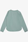 Breeze Kız Çocuk Sweatshirt Harika Kız Yazı Baskılı Çiçekli 9-14 Yaş, Su Yeşili