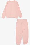 BREEZE Kız Çocuk Eşofman Takım Güpürlü Nakışlı 3-8 Yaş, Pembe