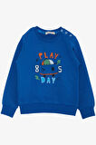 Breeze Girls & Boys Erkek Çocuk Sweathirt Oyun Günü Temalı 1.5-5 Yaş, Saks Mavisi