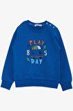 Breeze Girls & Boys Erkek Çocuk Sweathirt Oyun Günü Temalı 1.5-5 Yaş, Saks Mavisi