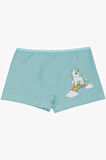Breeze Kız Çocuk Boxer Sevimli Unicorn & Gökkuşağı Baskılı 5-11 Yaş, Su Yeşili