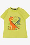 Breeze Erkek Çocuk Tişört Orman Temalı Komik Dinozorlar Baskılı 2-6 Yaş, Sarı