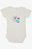 Breeze Erkek Bebek Çıtçıtlı Zıbın Body Yavru Köpekçik Baskılı 9 Ay-3 Yaş, Ekru