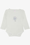 Breeze Kız Bebek Çıtçıtlı Zıbın Body Havalı Tavşancık Baskılı 9 Ay-3 Yaş, Ekru