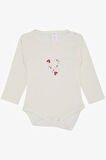 Breeze Kız Bebek Çıtçıtlı Zıbın Body Uğur Böceği Baskılı Çiçekli 9 Ay-3 Yaş, Ekru