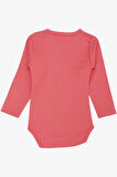 Breeze Kız Bebek Çıtçıtlı Zıbın Body Sevimli Bebek Kedicik Baskılı 9 Ay-3 Yaş, Mercan