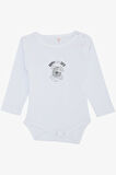 Breeze Erkek Bebek Çıtçıtlı Zıbın Body Sevimli Köpekçik Baskılı 9 Ay-3 Yaş, Beyaz