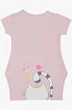 Breeze Kız Çocuk Tunik Elbise Dostluk Temalı Prenses Kedicik Baskılı 1.5-5 Yaş, Pembe