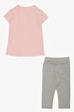 BREEZE Kız Çocuk Kapri Taytlı Takım Sevgi Temalı Tavşancık Baskılı 1.5-5 Yaş, Pembe