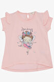Breeze Kız Çocuk Tişört Bahar Temalı Balerin Kız Baskılı 1.5-5 Yaş, Pembe