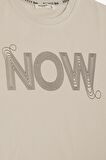 BREEZE Erkek Çocuk Tişört Now Yazı Baskılı 8-14 Yaş, Bej
