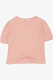 Breeze Kız Çocuk Crop Tişört Göbek Dekolte Detaylı 8-14 Yaş, Somon