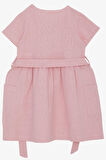 Breeze Kız Çocuk Keten Elbise Düğmeli Yanları Cepli 1.5-5 Yaş, Pembe