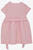 Breeze Kız Çocuk Keten Elbise Düğmeli Yanları Cepli 1.5-5 Yaş, Pembe