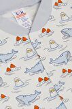 Breeze Erkek Bebek Tulum Sevimli Deniz Dostları Balina&Fok Balığı Desenli 0-6 Ay, Beyaz