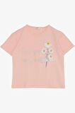 Breeze Kız Çocuk Taytlı Takım Çiçek & Yazı Baskılı Fiyonklu 5-10 Yaş, Pembe