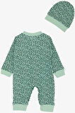 Breeze Kız Bebek Tulum Desenli 0-6 Ay, Mint Yeşili