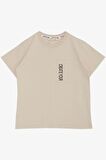 Breeze Erkek Çocuk Tişört Cepli Yazı Baskılı 6-12 Yaş, Bej
