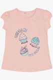 Breeze Kız Çocuk Kapri Taytlı Takım Yaz Temalı Cupcake Baskılı 1.5-5 Yaş, Pembe