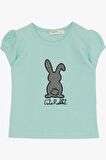 Breeze Kız Çocuk Etekli Takım Şirin Tavşancık Baskılı 3-8 Yaş, Su Yeşili