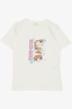 Breeze Kız Çocuk Tişört Sevimli Pozlar Veren Kız Baskılı 4-9 Yaş, Ekru