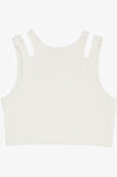 Breeze Kız Çocuk Crop Tişört Çift Askı Omuz Detaylı 9-16 Yaş, Ekru
