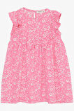 Breeze Kız Çocuk Elbise Renkli Çiçek Desenli Fiyonklu 1.5-5 Yaş, Pembe