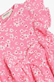 Breeze Kız Çocuk Elbise Renkli Çiçek Desenli Fiyonklu 1.5-5 Yaş, Pembe