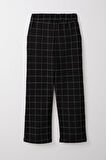 Breeze Kız Çocuk Kare Desenli Pantalon 8-14 Yaş, Siyah