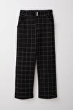 Breeze Kız Çocuk Kare Desenli Pantalon 8-14 Yaş, Siyah