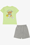 Breeze Erkek Çocuk Şortlu Takım Mutlu Takım Temalı Ayıcık Baskılı 2-6 Yaş, Fıstık Yeşili