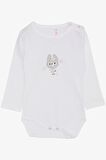 Breeze Kız Bebek Çıtçıtlı Zıbın Body Havalı Tavşancık Baskılı 9 Ay-3 Yaş, Beyaz
