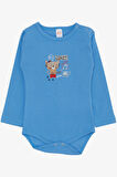 Breeze Erkek Bebek Çıtçıtlı Zıbın Body Ressam Kedicik Baskılı 9 Ay-3 Yaş, Mavi
