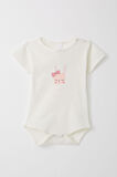 Breeze Kız Bebek Çıtçıtlı Zıbın Body Sevimli Tavşancık Baskılı 9 Ay-3 Yaş, Ekru
