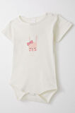 Breeze Kız Bebek Çıtçıtlı Zıbın Body Sevimli Tavşancık Baskılı 9 Ay-3 Yaş, Ekru