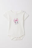 Breeze Kız Bebek Çıtçıtlı Zıbın Body Sevimli Hayvancık Baskılı 9 Ay-3 Yaş, Ekru