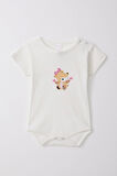 Breeze Kız Bebek Çıtçıtlı Zıbın Body Sevimli Ceylancık Baskılı Çiçekli 9 Ay-3 Yaş, Ekru